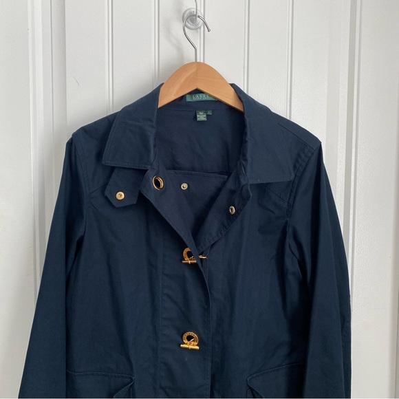 LRL • Ralph Lauren • Cotton Utility Jacket • Navy / Gold Toggle Closure • Size L - Picture 7 of 10
